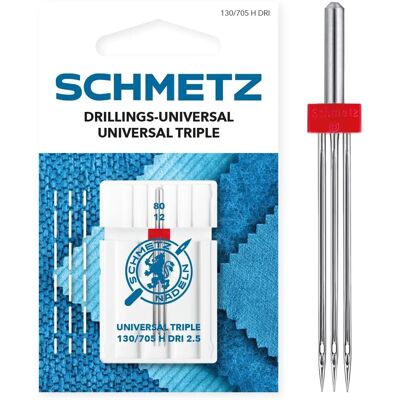 Aiguilles de couture triples universelles Schmetz - 2,5/80 - blister de 5 - Publicité Aiguilles de couture triples universelles Schmetz - 2,5/80 - blister de 5 - Publicité