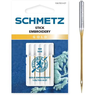 Agujas de Bordado em Titânio Schmetz - Pack de 5 - Tamanho 90/14 Agujas de Bordado em Titânio Schmetz - Pack de 5 - Tamanho 90/14