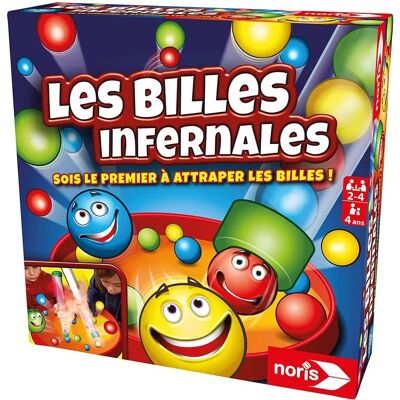 Noris - Les Billes Infernales - Jeu de Société pour 2-4 Joueurs - 3 Niveaux de Difficulté - Publicité Noris - Les Billes Infernales - Jeu de Société pour 2-4 Joueurs - 3 Niveaux de Difficulté - Publicité