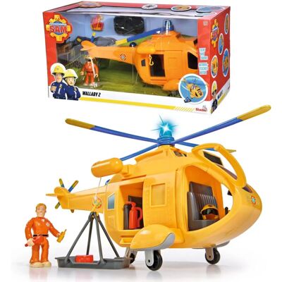 Simba Toys Italia Srl Elicottero Wallaby II di Fireman Sam - 34cm, con figura di Tom Simba Toys Italia Srl Elicottero Wallaby II di Fireman Sam - 34cm, con figura di Tom