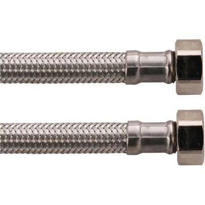 Tubo flessibile di collegamento sanitario 200mm con 2 dadi 3/8" Tubo flessibile di collegamento sanitario 200mm con 2 dadi 3/8"
