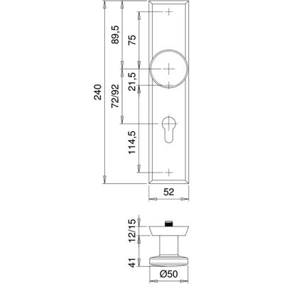 Edi Alpha Aluminium Türschloss-Set - Für Außenholztüren/Stahltüren Edi Alpha Aluminium Türschloss-Set - Für Außenholztüren/Stahltüren