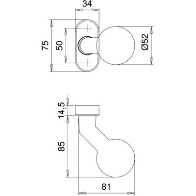 Erich Dieckmann Gesellschaft mit beschränkter Haftung Profiltür-Knopf - Aluminium, ovale Rosette, 8 mm Quadratwelle - Türtyp Erich Dieckmann Gesellschaft mit beschränkter Haftung Profiltür-Knopf - Aluminium, ovale Rosette, 8 mm Quadratwelle - Türtyp