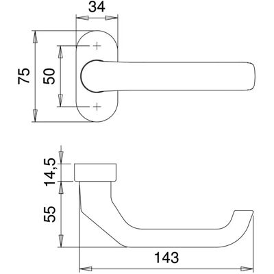 Maniglia porta in acciaio inossidabile EDI - Modello Ares - Quadretto da 8mm - Girevole fissa - Sinistra/Destra Maniglia porta in acciaio inossidabile EDI - Modello Ares - Quadretto da 8mm - Girevole fissa - Sinistra/Destra