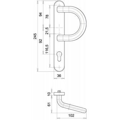 Set de Manijas de Puerta Ovaladas Kronos - Aluminio - 92mm - Reversible Set de Manijas de Puerta Ovaladas Kronos - Aluminio - 92mm - Reversible