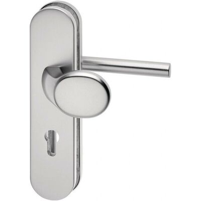 EDI 8743/0292 Türgarnitur - Aluminium, 92mm, 65-75mm Türstärke, mit Griff & Zylinderschutz EDI 8743/0292 Türgarnitur - Aluminium, 92mm, 65-75mm Türstärke, mit Griff & Zylinderschutz