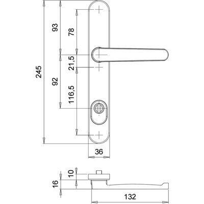 Set de Manijas de Aluminio Ovaladas Kronos - Puertas con Marco Set de Manijas de Aluminio Ovaladas Kronos - Puertas con Marco