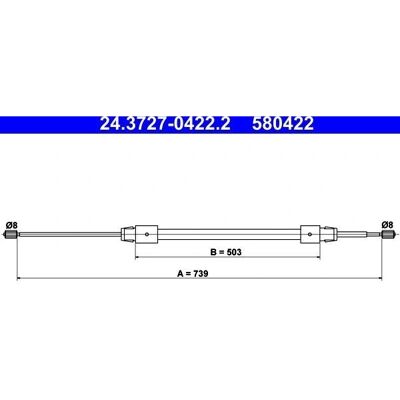 ATE Modell 24.3727-0422.2 Bremskabel - Rechts für Mercedes-Benz A-Klasse ATE Modell 24.3727-0422.2 Bremskabel - Rechts für Mercedes-Benz A-Klasse