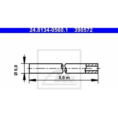 ATE 24.8134-0560.1 Bremseslange - Stiv, 6mm, 5m ATE 24.8134-0560.1 Bremseslange - Stiv, 6mm, 5m