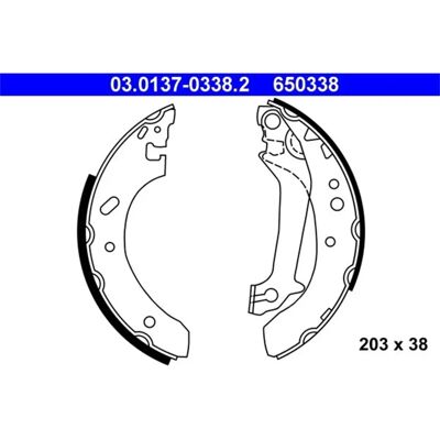 Ford Bremsesko Sett - Diameter 203mm - Bredde 38mm - Escort, Fiesta, Courier Ford Bremsesko Sett - Diameter 203mm - Bredde 38mm - Escort, Fiesta, Courier