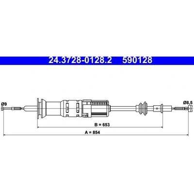 Koblingskabel ATE 24.3728-0128.2 - Automatisk justering Koblingskabel ATE 24.3728-0128.2 - Automatisk justering