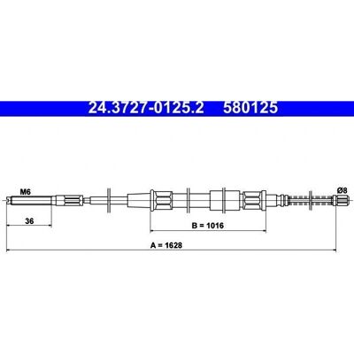 Bremsekabel Passat B3/B4 - 1628mm Bremsekabel Passat B3/B4 - 1628mm
