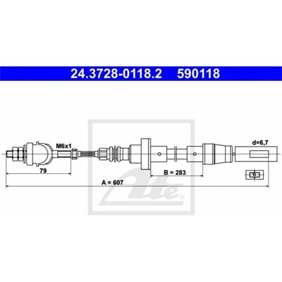 Cablu de Ambreiaj Ate pentru VW Polo - 607mm, OEM 24372801182 Cablu de Ambreiaj Ate pentru VW Polo - 607mm, OEM 24372801182