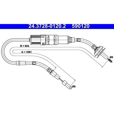 ATE 24.3728-0120.2 - Kupplungsseil - Volkswagen Jetta 2 ATE 24.3728-0120.2 - Kupplungsseil - Volkswagen Jetta 2