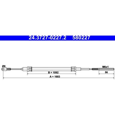 Ate Brake Cable - BMW 3 Series E36 - 1,683 mm Length Ate Brake Cable - BMW 3 Series E36 - 1,683 mm Length