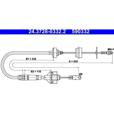 ATE 24.3728-0332.2 Clutch-kabel - Xsara ATE 24.3728-0332.2 Clutch-kabel - Xsara