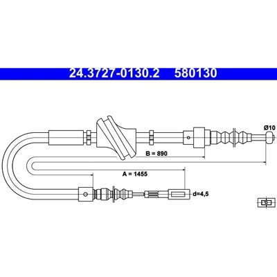 ATE bremsevaier - 1455mm for Audi 100 C3 ATE bremsevaier - 1455mm for Audi 100 C3