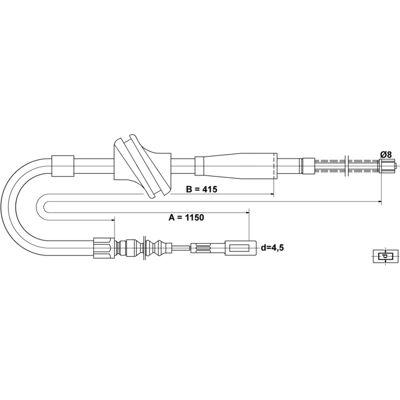 ATE 24.3727-0139.2 - Cablu frână de parcare pentru Audi 80 B2, Coupé B2 ATE 24.3727-0139.2 - Cablu frână de parcare pentru Audi 80 B2, Coupé B2