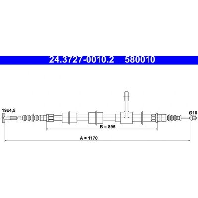 ATE 24.3727-0010.2 Bremskabel - Alfa Romeo 147 ATE 24.3727-0010.2 Bremskabel - Alfa Romeo 147