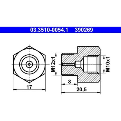Adattatore linea freno ATE M10x1 M12x1 - Connettore linea freno Adattatore linea freno ATE M10x1 M12x1 - Connettore linea freno