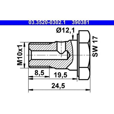 ATE Modello 03.3520-0302.1 Bullone - M10x1, 24,5mm - Compatibilità veicolo ATE Modello 03.3520-0302.1 Bullone - M10x1, 24,5mm - Compatibilità veicolo