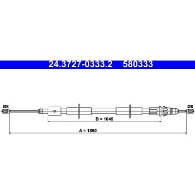 ATE 24.3727-0333.2 Bremsekabel - Citroën Xsara Picasso ATE 24.3727-0333.2 Bremsekabel - Citroën Xsara Picasso