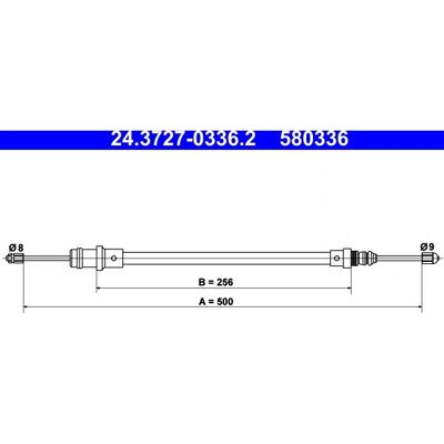 ATE 24.3727-0336.2 Parkeringsbremsekabel - Universel for Citroën, Peugeot, Fiat, Lancia ATE 24.3727-0336.2 Parkeringsbremsekabel - Universel for Citroën, Peugeot, Fiat, Lancia