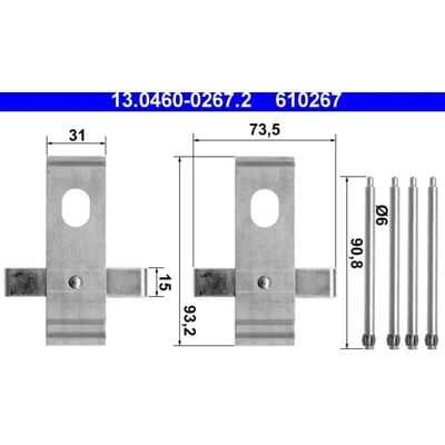Ate Model 13.0460-0: Front Brake Pad Set for BMW Ate Model 13.0460-0: Front Brake Pad Set for BMW