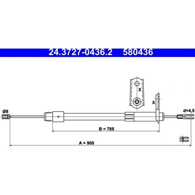 Mercedes-Benz Parkbremse Seil - ATE - 900mm - W203, CLK, S203, C209 Mercedes-Benz Parkbremse Seil - ATE - 900mm - W203, CLK, S203, C209