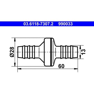 ATE 03.6118-7307.2 Vacuumventil - Tilbageslagsventil ATE 03.6118-7307.2 Vacuumventil - Tilbageslagsventil