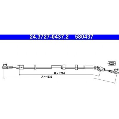 ATE Mercedes-Benz ML Parkeringsbremsekabel - 1932 mm ATE Mercedes-Benz ML Parkeringsbremsekabel - 1932 mm