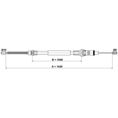 ATE Renault Master Bremsewire - 1420mm Parkeringsbremse ATE Renault Master Bremsewire - 1420mm Parkeringsbremse
