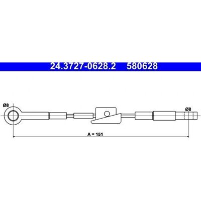 Μοντέλο ATE - Καλώδιο φρένου για Ford - 151mm - Τύπος καλωδίου: καλώδιο φρένου Μοντέλο ATE - Καλώδιο φρένου για Ford - 151mm - Τύπος καλωδίου: καλώδιο φρένου