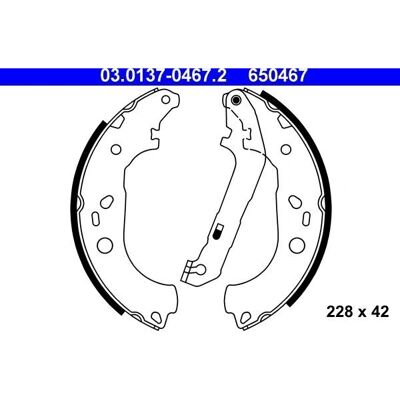 Ate Ford Focus Brake Shoes - 228mm Diameter with Lever Ate Ford Focus Brake Shoes - 228mm Diameter with Lever