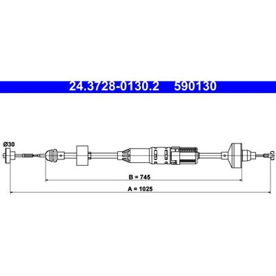 ATE Automatisk Kløtsjekabel for VW Golf III Vento ATE Automatisk Kløtsjekabel for VW Golf III Vento