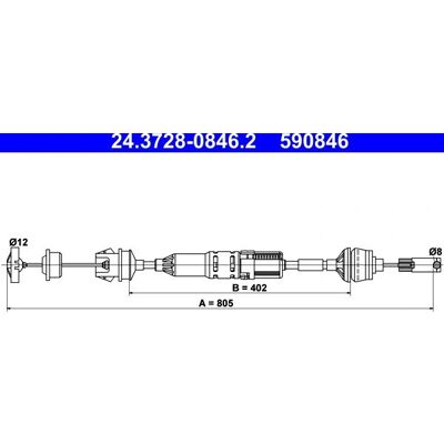 Koblingskabel ATE 24.3728-0846.2 - Automatisk Innstilling Koblingskabel ATE 24.3728-0846.2 - Automatisk Innstilling