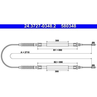 PEUGEOT Boxer Kabelbremse - 2715 mm Länge, 8 mm Durchmesser - Links/Rechts PEUGEOT Boxer Kabelbremse - 2715 mm Länge, 8 mm Durchmesser - Links/Rechts