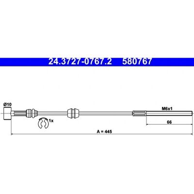 ATE 24.3727-0767.2 - Parking Brake Cable for Opel: Combo C Van, B Van, C Tour ATE 24.3727-0767.2 - Parking Brake Cable for Opel: Combo C Van, B Van, C Tour