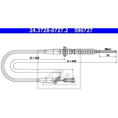ATE 24.3728-0727.2 Clutchkabel - OEM 4701106, 4705606, 9206557, 9210079 ATE 24.3728-0727.2 Clutchkabel - OEM 4701106, 4705606, 9206557, 9210079