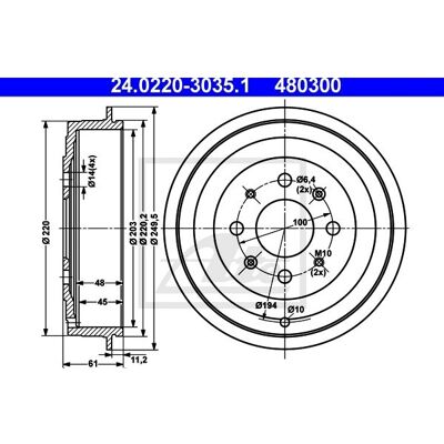 ATE Bremsetrommel - 249,5mm - Fiat/Punto/OPEL ATE Bremsetrommel - 249,5mm - Fiat/Punto/OPEL