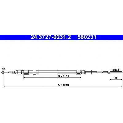 ATE 24.3727-0231.2 Parkeringsbremskabel - BMW X5 ATE 24.3727-0231.2 Parkeringsbremskabel - BMW X5