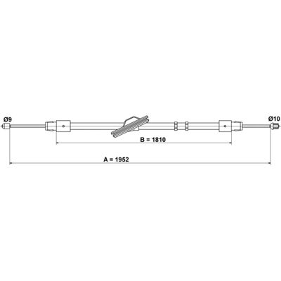 Mercedes-Benz Bremskabel - 1952 mm - W211, S211 - Pålitelige Stopper Mercedes-Benz Bremskabel - 1952 mm - W211, S211 - Pålitelige Stopper