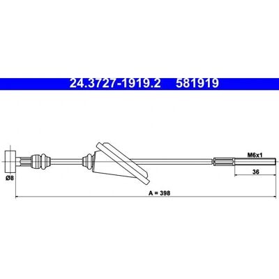 Toyota Corolla IX, Avensis II - Καλώδιο Φρένου Χειρόφρενου - 24.3727-1919.2 Toyota Corolla IX, Avensis II - Καλώδιο Φρένου Χειρόφρενου - 24.3727-1919.2