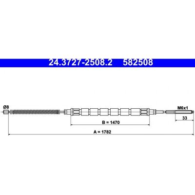 ATE Model 24.3727-2508.2 - Parkeringsbremsekabel ATE Model 24.3727-2508.2 - Parkeringsbremsekabel