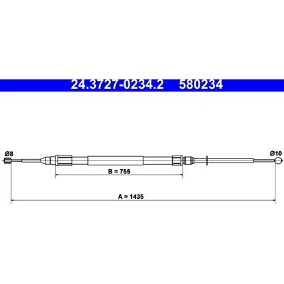 BMW 1 Serie Bremsekabel - 1435mm, OEM Passform BMW 1 Serie Bremsekabel - 1435mm, OEM Passform