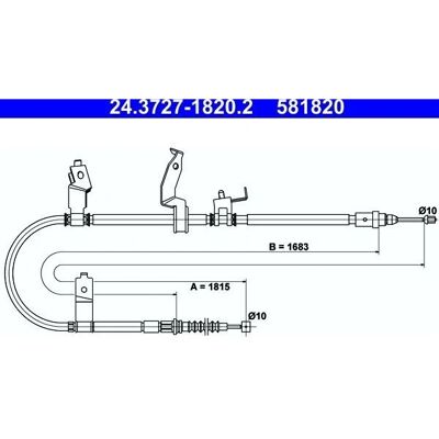 ATE 24.3727-1820.2 Mazda Parkeringsbremskabel ATE 24.3727-1820.2 Mazda Parkeringsbremskabel