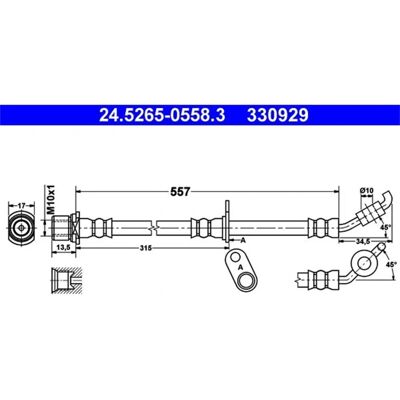 Ate Model 24.5265-0558.3 Przewód hamulcowy - System hamulcowy Ate Model 24.5265-0558.3 Przewód hamulcowy - System hamulcowy