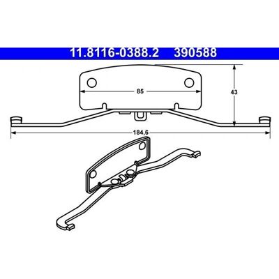 Ate Monteringsklips for Bremsecaliper for Ford, Volvo Ate Monteringsklips for Bremsecaliper for Ford, Volvo