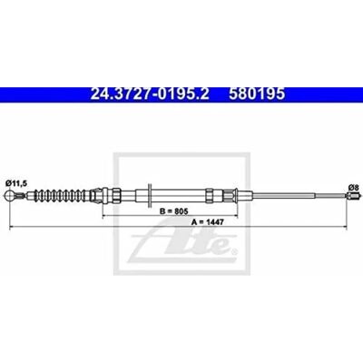 Câble de Frein Volkswagen - Ligne de Frein Arrière 1447mm - Pièces OEM Câble de Frein Volkswagen - Ligne de Frein Arrière 1447mm - Pièces OEM