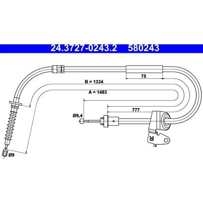 ATE 24.3727-0243.2 Parkeringsbremsekabel - til MINI Clubman ATE 24.3727-0243.2 Parkeringsbremsekabel - til MINI Clubman